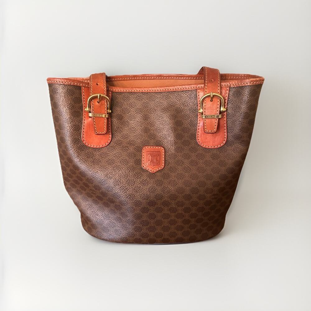 Vintage Celine Brown Monogram Tote Bag
